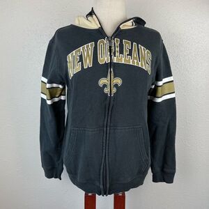 NFL New Orleans Saints Full Zip Hoodie Jacket Size L Youth